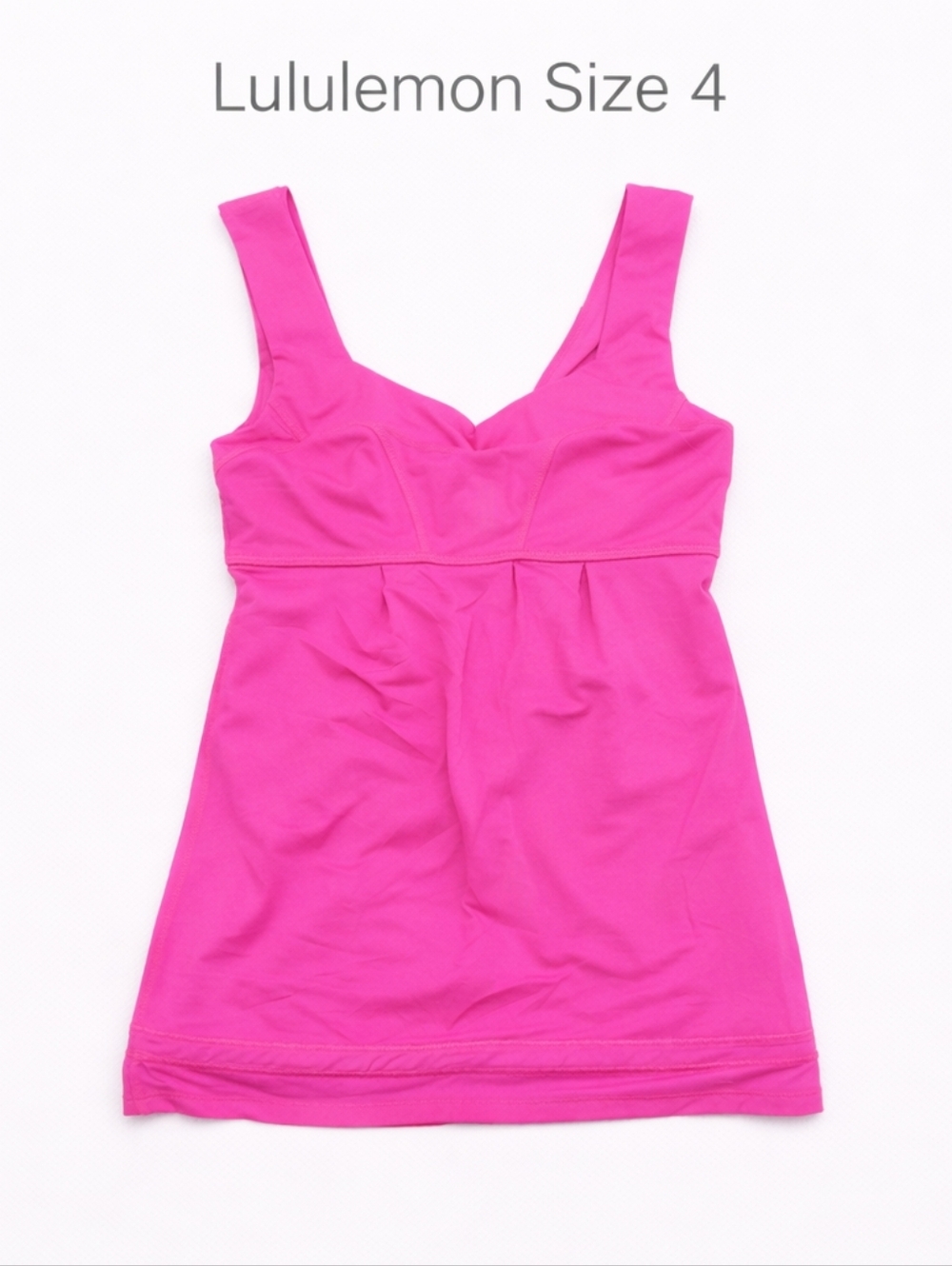 Lululemon Cinch Hem Tank – Size 4 – Hot Pink – Adjustable Bottom P2P 14"